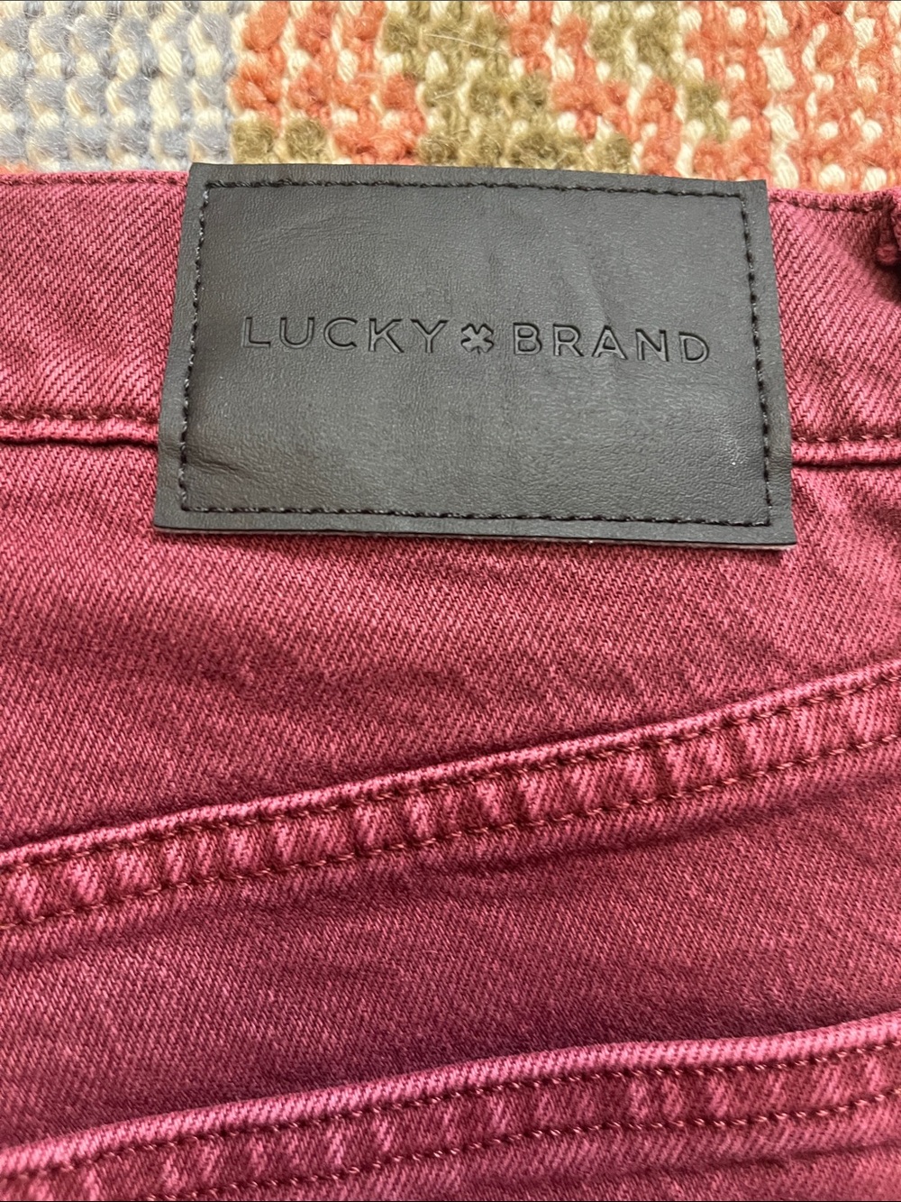 Lucky Brand Burgundy Cropped Jeans 12/31 Button Fly Straight Leg - Picture 8 of 9